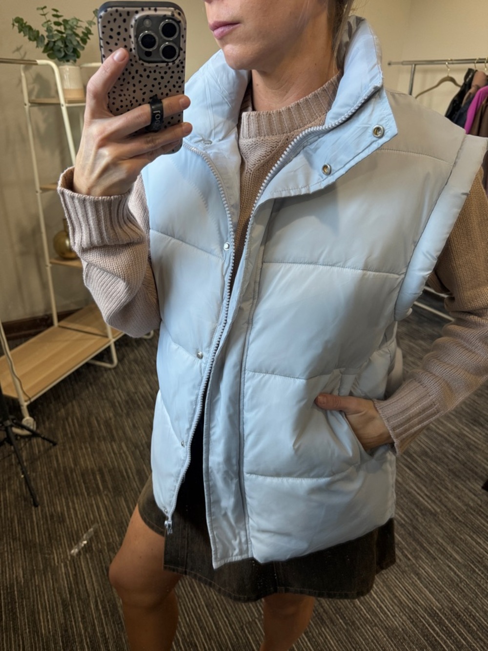 Light Blue Women's Puffer Vest